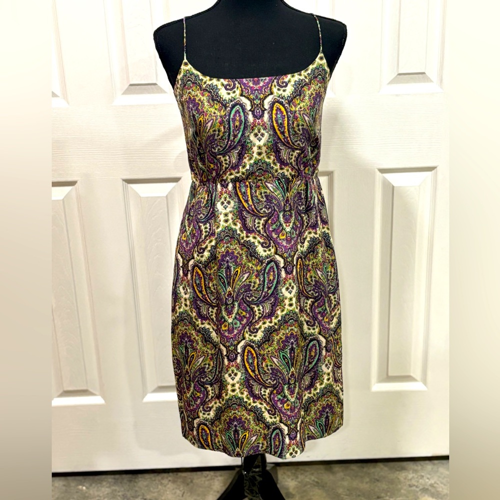 J. Crew women's paisley silk dress size 4